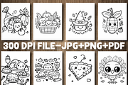 Kawaii Cute Thanksgiving Coloring, a Seasonal Illustration by Design Station (Thumbnail 2 of 5)