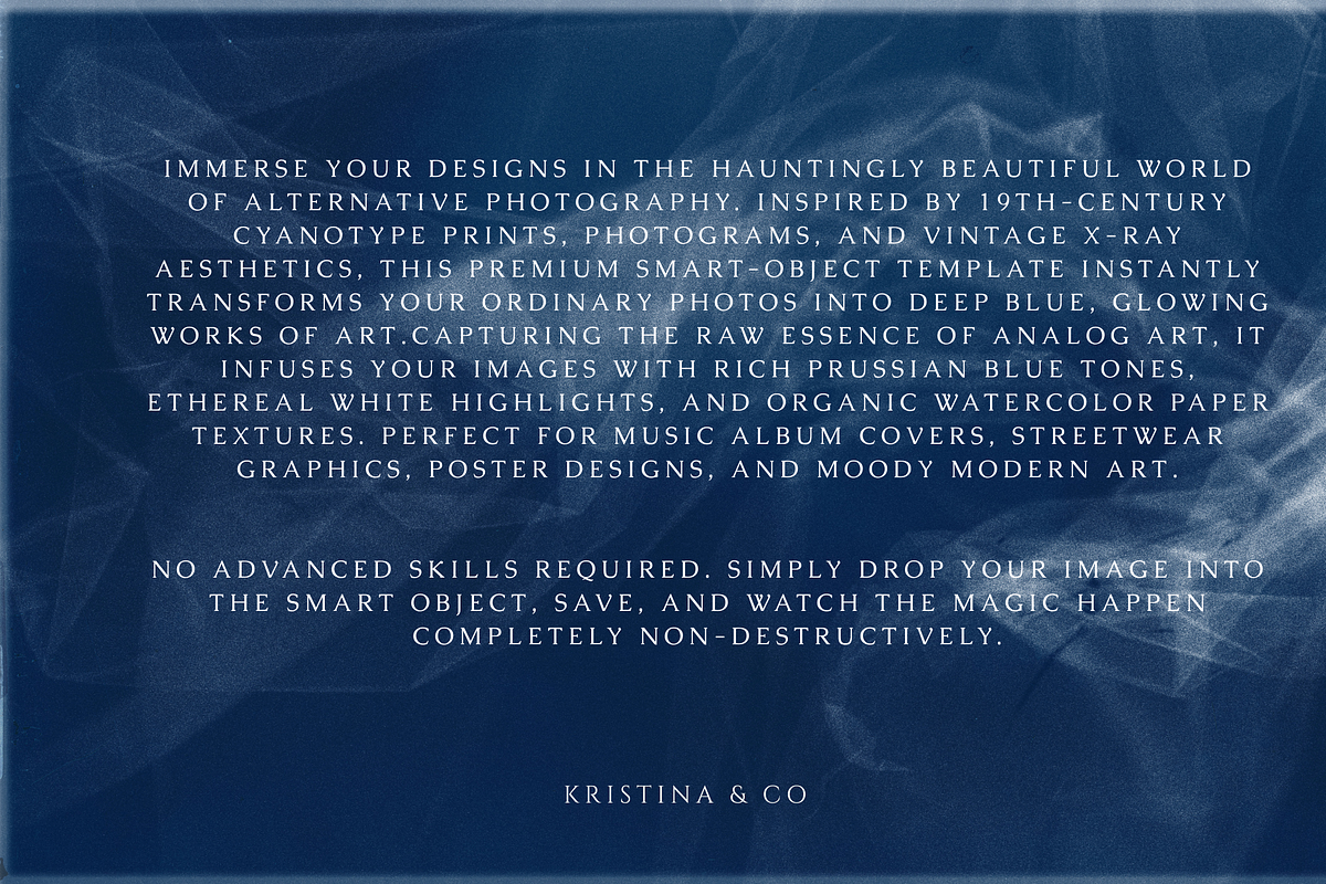 Cyanotype Print 5 in 1 styles, a Layer Style Add-On by Kristina&Co (Photo 3 of 19)