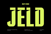 Jeld – Modern Condensed Sport Font, a Sans Serif Font by Drizy (Thumbnail 1 of 10)