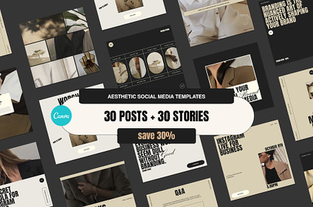 Aesthetic Social Media Template, a Social Media Template by Moscovita Studio