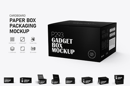 Rectangle Paper Gadget Box Mockup, a Packaging Mockup by Ram Studio