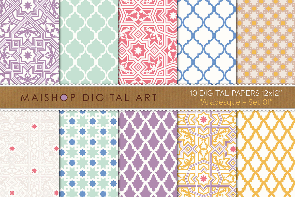Digital Paper Arabesque Set 01