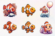 Cute Clownfish Clipart, an Illustration by CreationArt (Thumbnail 5 of 9)