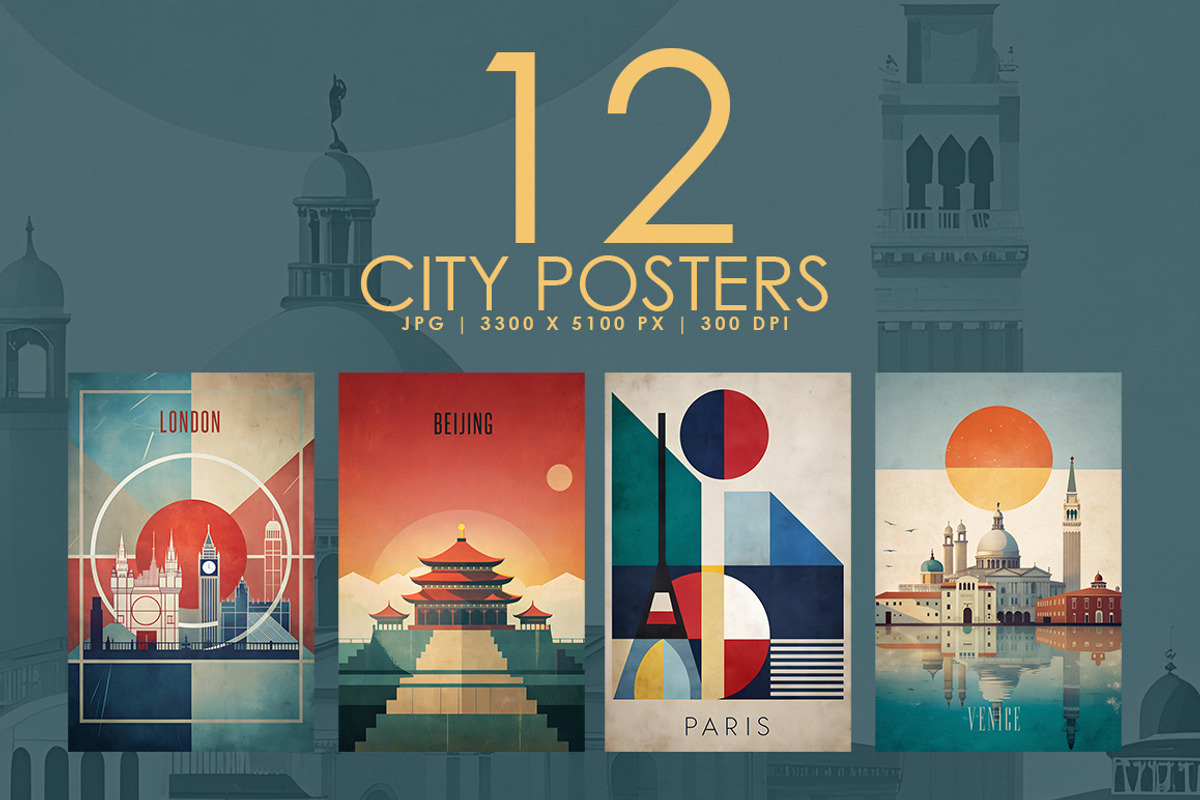 City Posters - 01, a Decorative Illustration by Digital Art Creations (Photo 3 of 8)