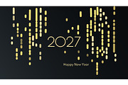 Golden glitter, 2027 Happy New Year, a Seasonal Illustration by sceptical cactus (Thumbnail 1 of 3)