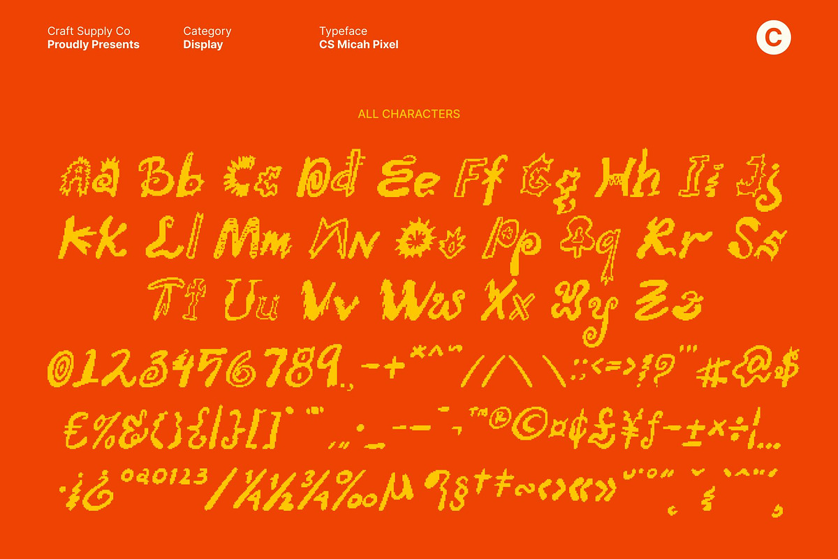 CS Micah Pixel, a Sans Serif Font by Craft Supply Co. (Photo 8 of 8)