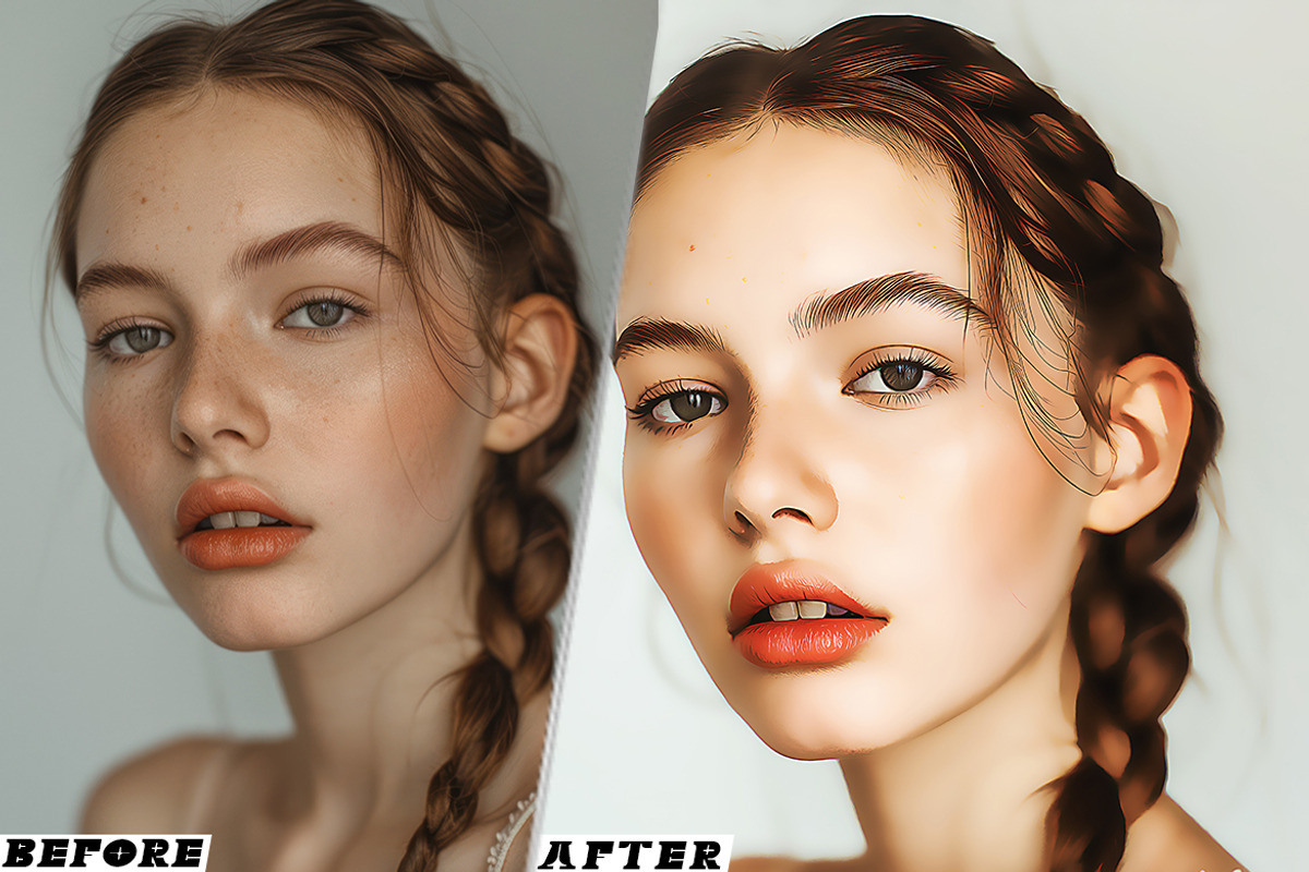 Cleatn Cartoon Retouch Photoshop, an Action Add-On by one-touch (Photo 5 of 9)