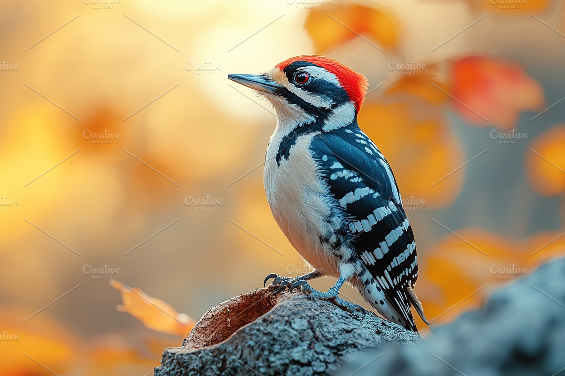 Woodpecker bird sitting on a tree branch, an Animal Photo by AlyaAnd