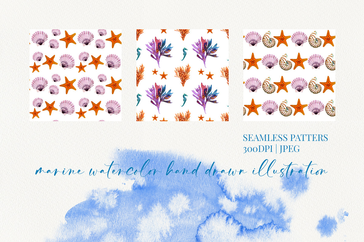 Marine Watercolor Clipart, an Animal Illustration by YarovaArt (Photo 12 of 19)
