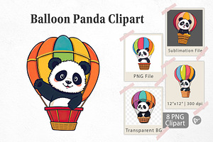 Balloon Panda Clipart, a Graphic by Artnoy