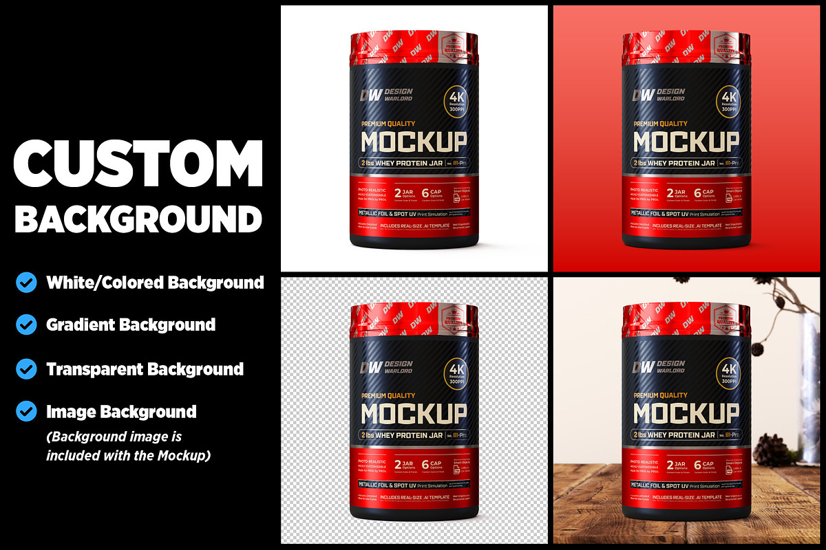2lb Whey Protein Jar Mockup B1-Pro, a Packaging Mockup by Design Warlord (Photo 11 of 16)