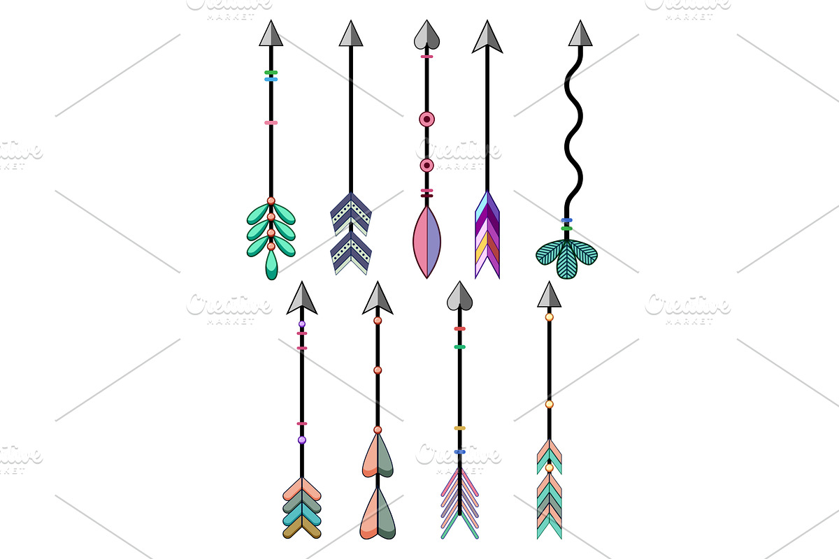 Boho style arrow collection with, an Object Illustration by pikepicture