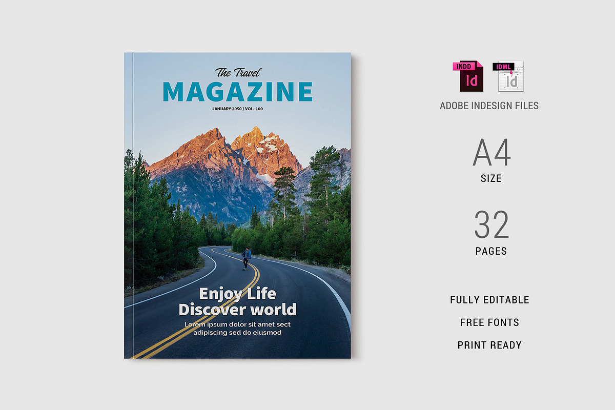 Travel Magazine Template, a Magazine Template by xtratimebd (Photo 1 of 8)