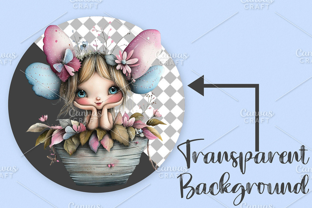 Whimsical Spring Fairy Clipart PNG, an Illustration by Canvas Craft (Photo 2 of 7)