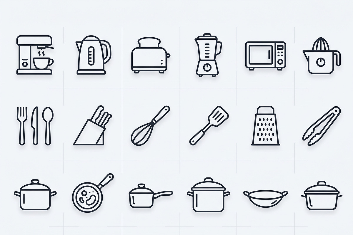 Vector Bundles Kitchen Outline Icons, an Outline Icon by adenpinkstore (Photo 2 of 10)