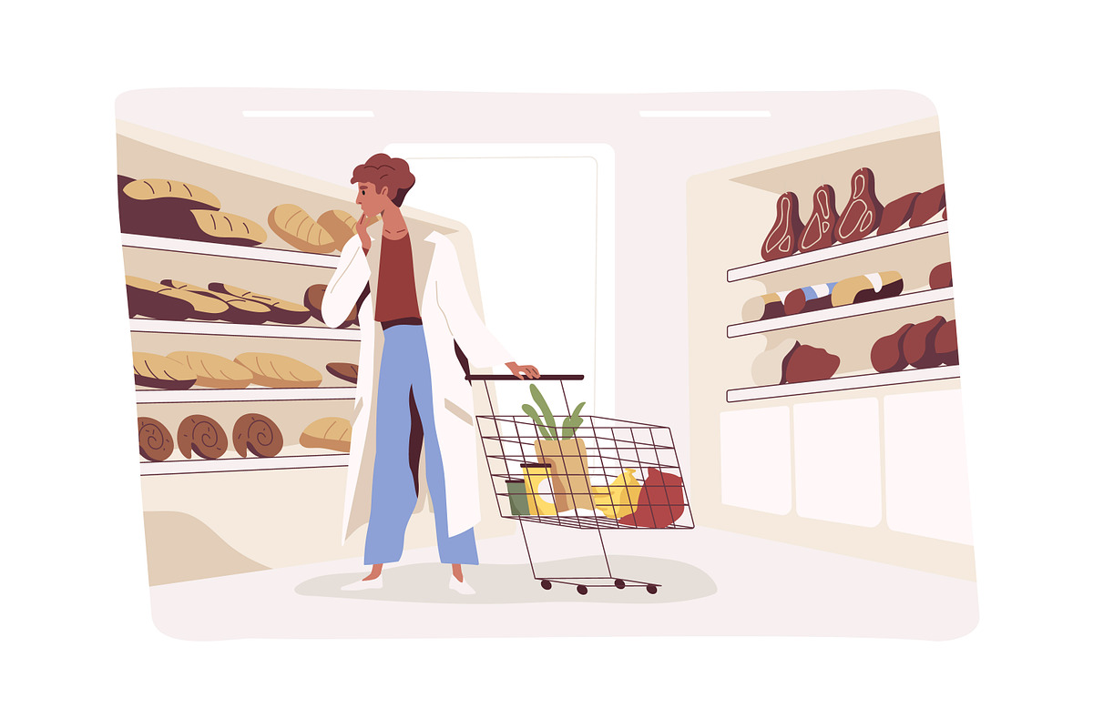 People choose food, supermarket set, a Food Illustration by Good Studio (Photo 5 of 9)
