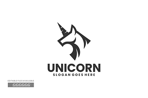 Unicorn Silhouette Logo, a Branding & Logo Template by ivan_artnivora