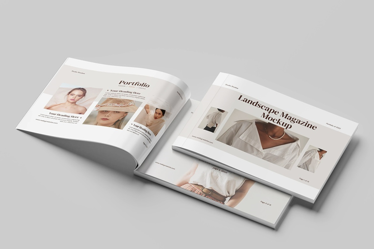 A4 Landscape Magazine Mockup, a Books & Magazine Mockup by Tokobeta (Photo 5 of 7)
