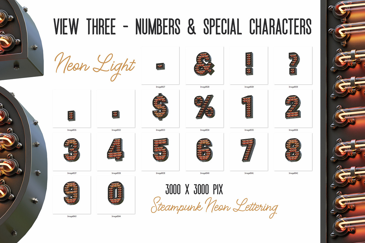 Steampunk Neon 3D Lettering, a Graphic by TVartworks (Photo 11 of 11)