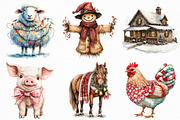Christmas Farm Sublimation Clipart, an Illustration by Craft Nest (Thumbnail 4 of 6)