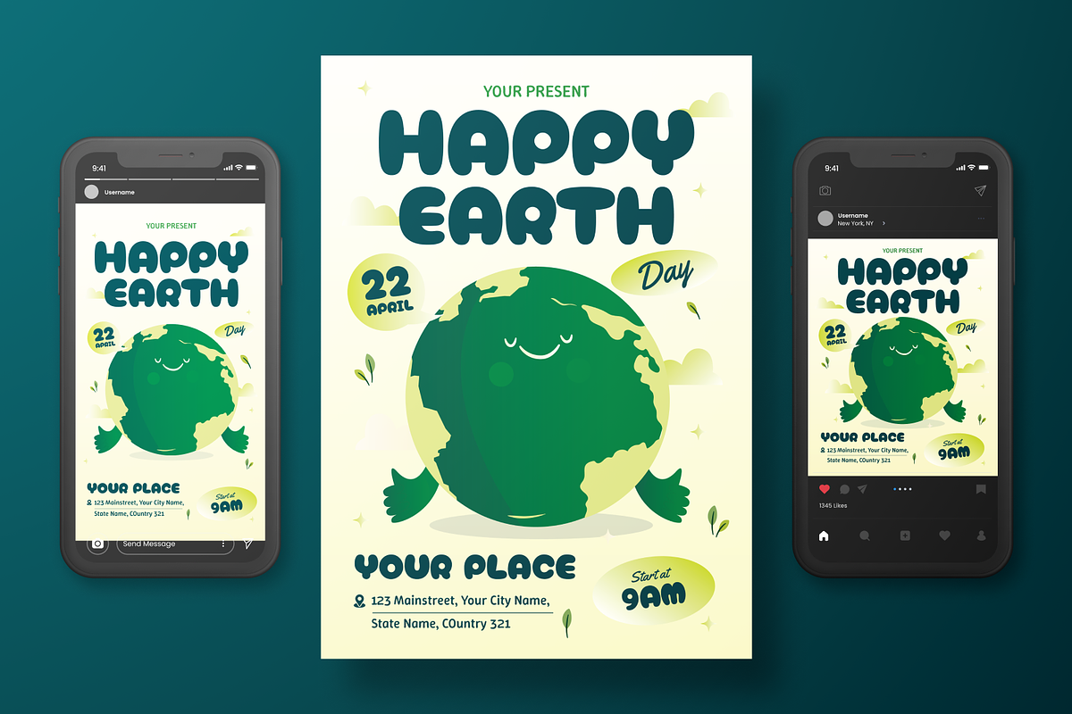 Happy Earth Day Flyer Set, a Flyer Template by Annora Studio (Photo 6 of 6)