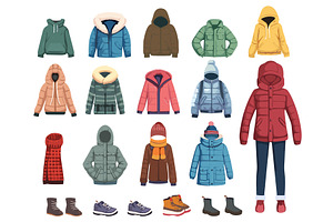 Winter and fall season clothes set, an Illustration by Valerie Bodnar