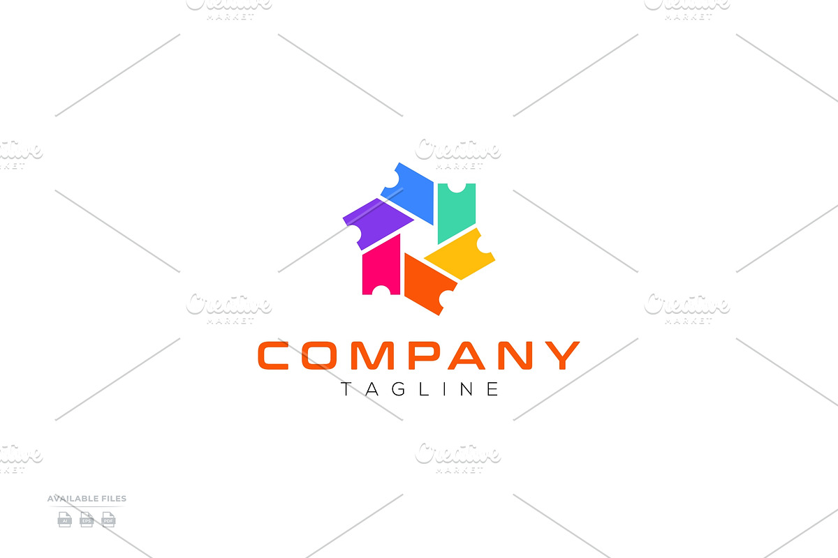 Ticket Modern Colorful logo design, a Branding & Logo Template by mhafifuadi