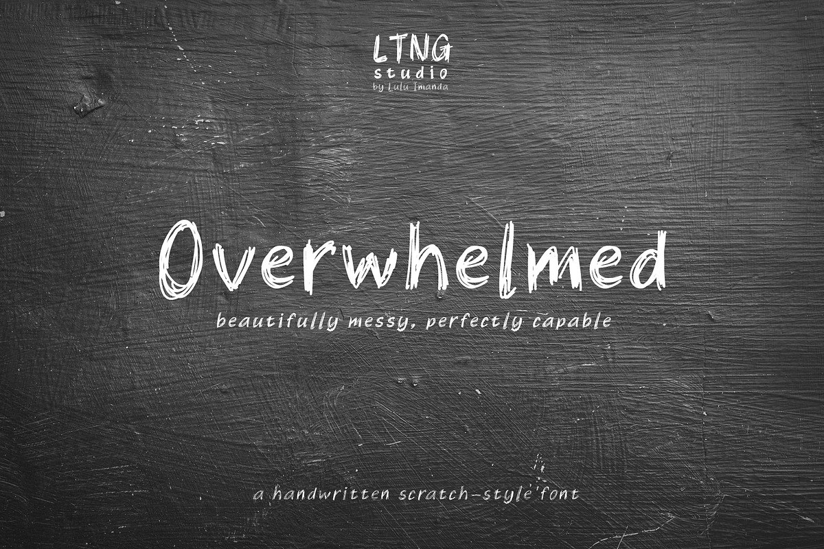Overwhelmed handwritten, a Handwritten Font by LTNG STUDIO (Photo 1 of 9)