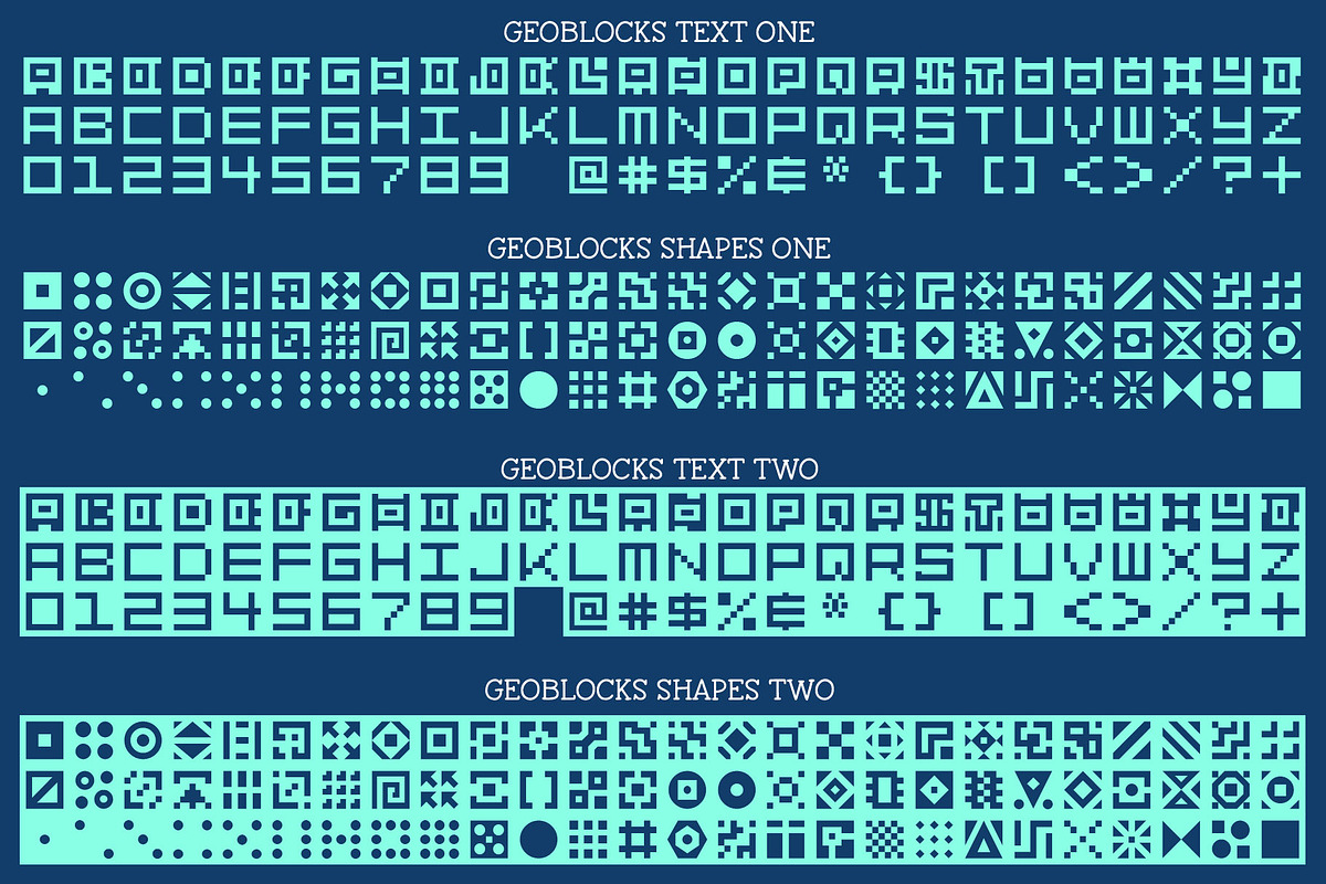 GeoBlocks-a geometric font set! preview 2