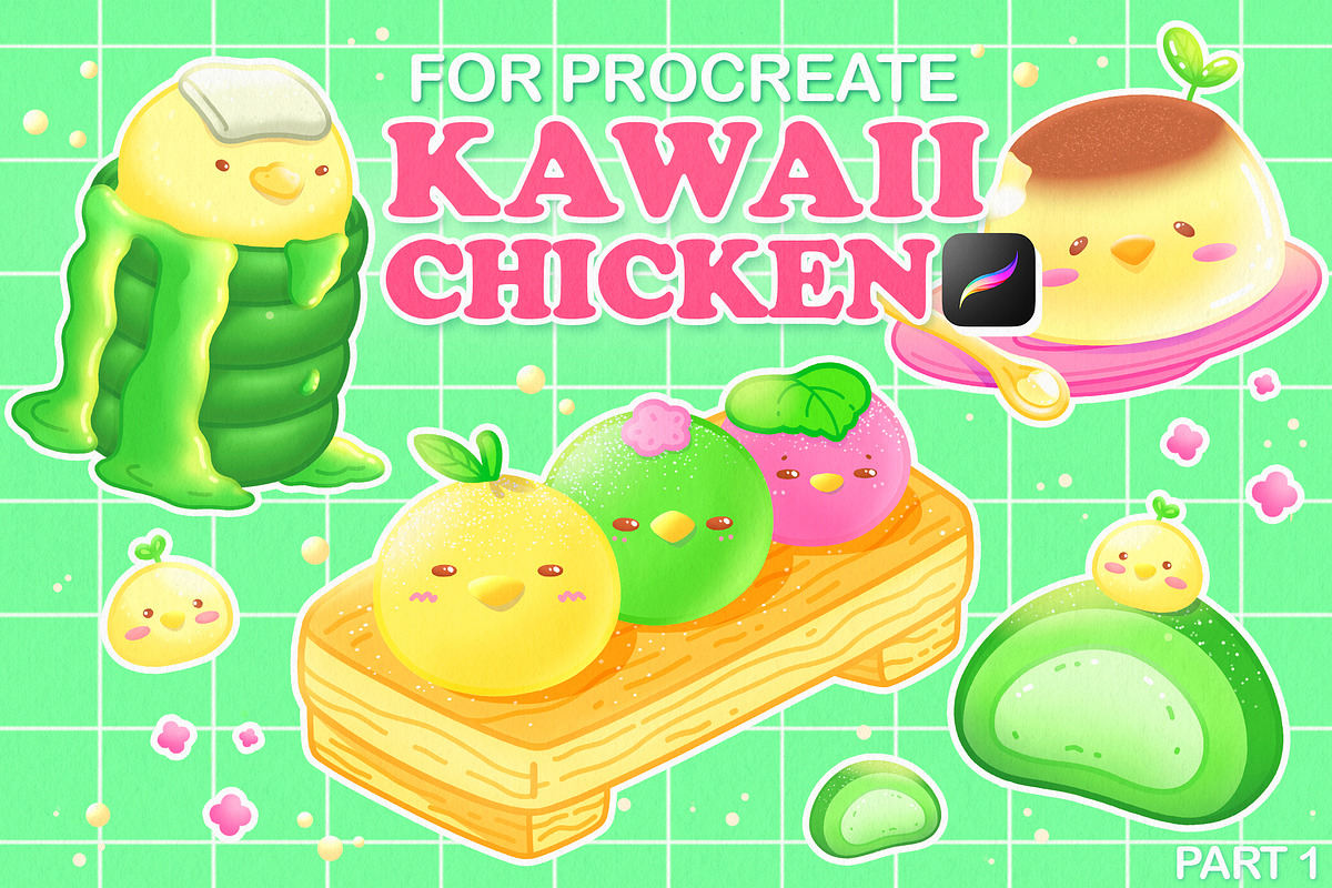 Cute Procreate Stamps, Food Brushes, a Food Illustration by InkPrintsTattoo (Photo 1 of 7)