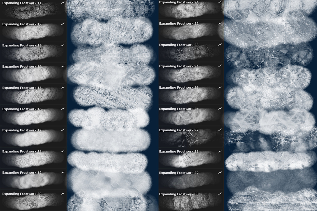 112 Winter Chill Procreate Brushes, a Brush Add-On by OlgaRom (Photo 5 of 12)