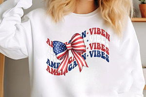 American Vibes Coquette Bow 4th July, an Illustration by Designking