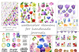 watercolor scrapbooking set