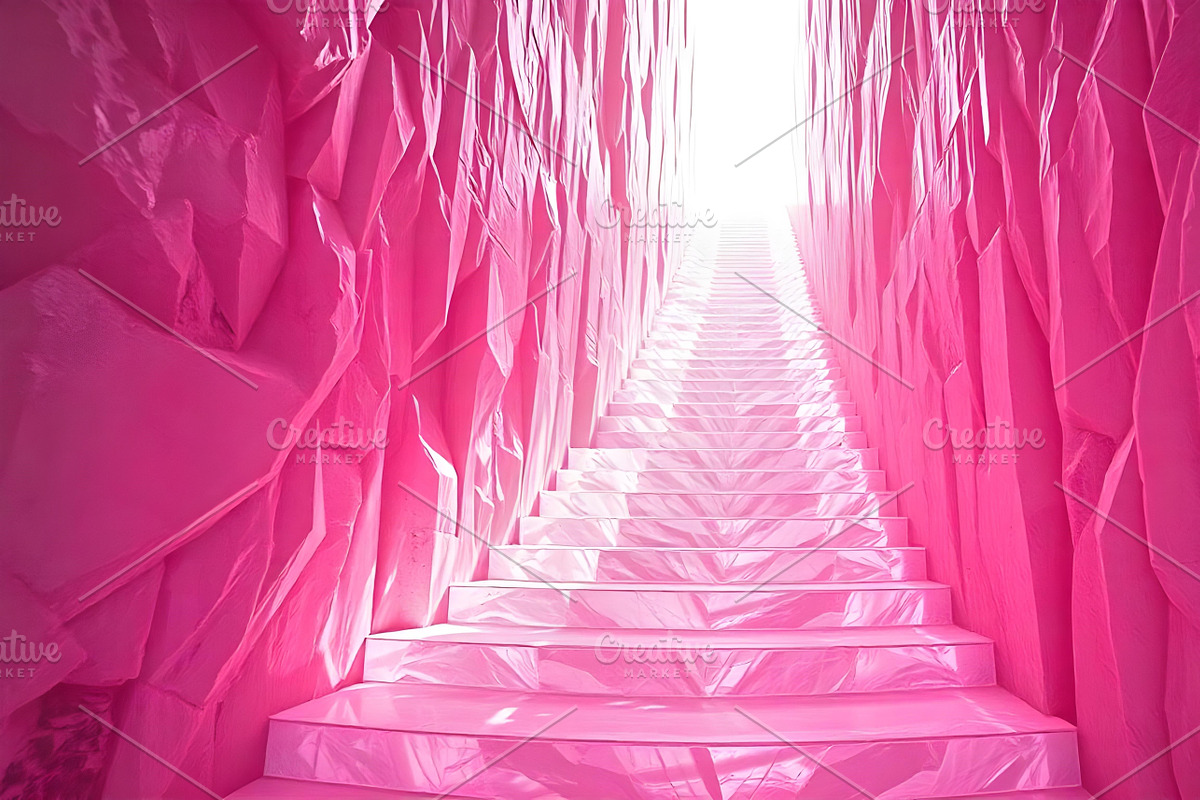 Pink Crystal Cave Staircase Backdrop, a Background Graphic by Aura Canyon HQ (Photo 1 of 7)