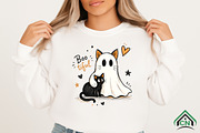 Boo Tiful Ghost Cat Halloween PNG, an Animal Illustration by Craft Nest (Thumbnail 2 of 3)