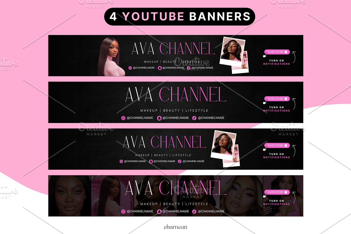 YouTube Branding Kit for Canva, a Social Media Template by Studio Eburnean (Photo 3 of 9)