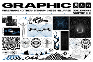 Wireframe Graphic Pack 30 Elements, an Object Graphic by BonkiStudio