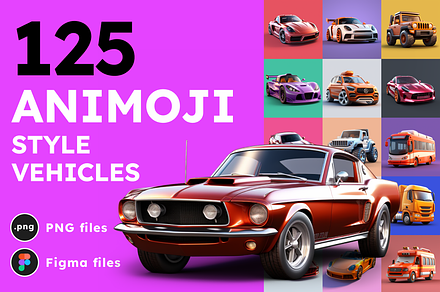 125 Animoji Style Avatars Vehicles, an Emoji Icon by Digital Blood