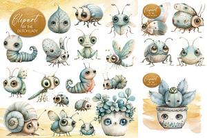 Cute Bugs Clipart Set, an Animal Illustration by The Dutch Lady Designs