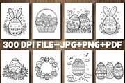 Easter Egg Coloring Pages, a Seasonal Illustration by Design Station (Thumbnail 2 of 5)