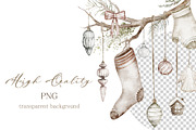 Boho‑Nordic Christmas Watercolor Set, a Seasonal Illustration by LenArt (Thumbnail 11 of 17)