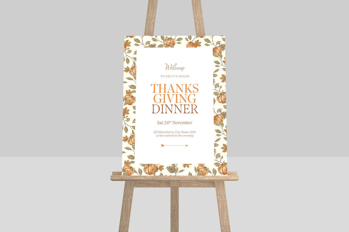 Thanksgiving Welcome Sign Template, a Poster Template by BrandPacks (Photo 4 of 5)