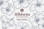 Hibiscus Line Art Illustration, a Decorative Illustration by Kusumaillustration (Thumbnail 1 of 6)