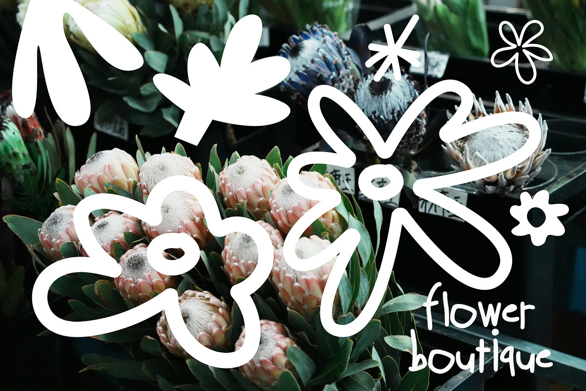 Groovy Shapes & Doodle Flowers, a Decorative Illustration by Luamor (Photo 5 of 12)