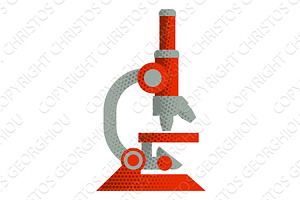 Microscope Retro Vintage Science, an Illustration by Christos Georghiou