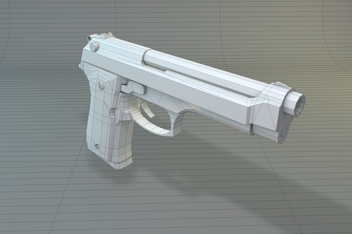 Low Poly Beretta M9, an Object 3D Model by CreativeeArt (Photo 7 of 9)