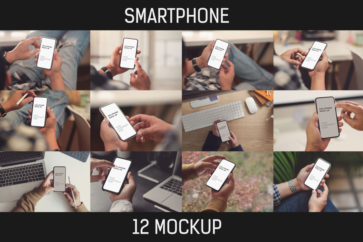 12 Smartphone Mockup #1, an Android Mockup by Walentin (Photo 1 of 13)