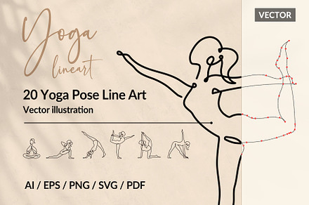 Yoga Pose Line Art, a Healthcare Illustration by UUcare Art Design