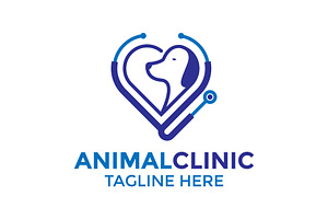 Veterinary logo in heart shape