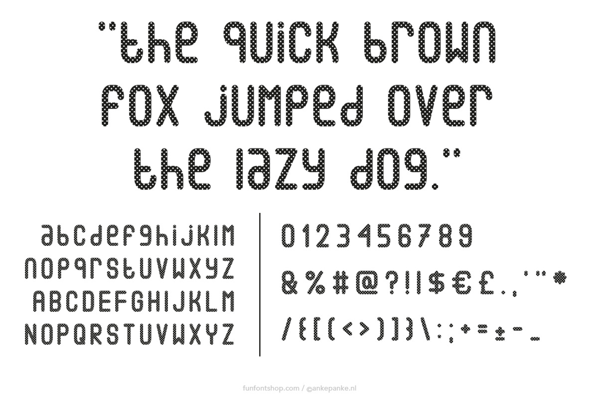 Polkadots I Font preview 2
